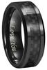 6mm 8mm 10mm Black Carbon Fiber Black Tungsten Carbide Wedding Band Ring Engraved I Love You Men Women (8mm,11) view 1