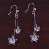 Grace Jun New Bridal AAA CZ Triangle Star Ball Water Drop Shape Clip on Earrigs and Dangle Earrings (317Platinum Pierced) view 2