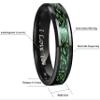 CROWNAL 6mm 8mm Blue/Green Carbon Fiber Black Celtic Dragon Tungsten Carbide Wedding Band Ring Engraved I Love You (6mm,12) view 3