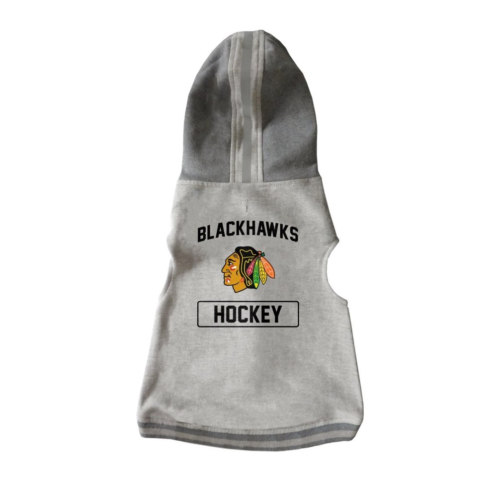 Littlearth NHL Chicago Blackhawks Pet Hooded Crewneck, Team Color, Medium
