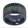 CROWNAL 6mm 8mm Blue/Green Carbon Fiber Black Celtic Dragon Tungsten Carbide Wedding Band Ring Engraved I Love You (8mm,9.5) view 2