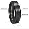 6mm 8mm 10mm Black Carbon Fiber Black Tungsten Carbide Wedding Band Ring Engraved I Love You Men Women (8mm,13) view 3