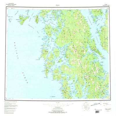 YellowMaps Craig AK topo map, 1:250000 Scale, 1 X 2 Degree, Historical, 1957, Updated 1973, 22.8 x 30.4 in - Tyvek