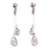 Grace Jun Bridal AAA CZ Triangle Star Ball Water Drop Shape Clip on Earrigs and Dangle Earrings (302Platinum Clip-on) view 1