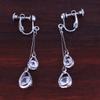 Grace Jun Bridal AAA CZ Triangle Star Ball Water Drop Shape Clip on Earrigs and Dangle Earrings (302Platinum Clip-on) view 2