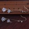Grace Jun New Bridal AAA CZ Triangle Star Ball Water Drop Shape Clip on Earrigs and Dangle Earrings (315Gold Pierced) view 3