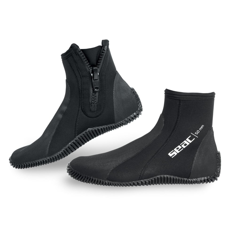SEAC Unisex Regular The Regular Boot, 5 mm Neoprene Short Diving Boots with Semi-Rigid Sole and Heel and Ankle Protection (pack of 1)