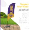 LSU Tigers College Sports Printed Feather Flag - NCAA Licensed - Super Polyester - School Banner (Purple, Yellow, White) (7.5' Cross Base) view 4