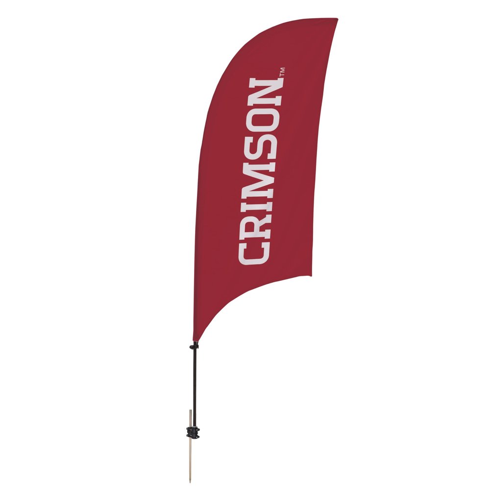 Harvard Crimson College Sports Printed Feather Flag - NCAA Licensed - Super Polyester - School Banner (Red, White) (7.5' Spike Base)