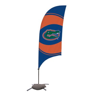 Florida Gators College Sports Printed Feather Flag - NCAA Licensed - Super Polyester - School Banner (Orange, Blue) (7.5' Cross Base)