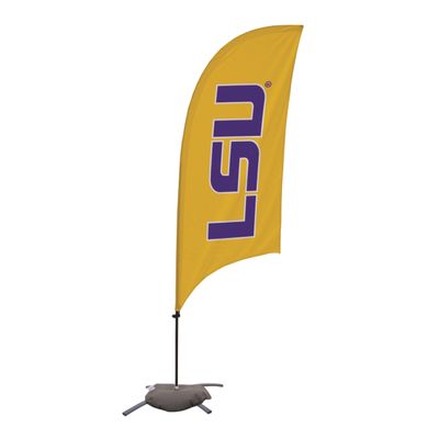 LSU Tigers College Sports Printed Feather Flag - NCAA Licensed - Super Polyester - School Banner (Yellow, Purple) (7.5' Cross Base)