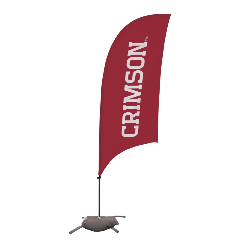 Harvard Crimson College Sports Printed Feather Flag - NCAA Licensed - Super Polyester - School Banner (Red, White) (7.5' Cross Base)
