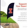 Illinois Fighting Illini College Sports Printed Feather Flag - NCAA Licensed - Super Polyester - School Banner (Navy Blue, Orange) (7.5' Cross Base) view 4