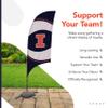 Illinois Fighting Illini College Sports Printed Feather Flag - NCAA Licensed - Super Polyester - School Banner (Navy Blue, White, Orange) (7.5' Cross Base) view 4