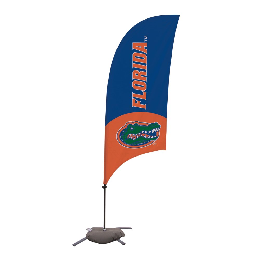 Florida Gators College Sports Printed Feather Flag - NCAA Licensed - Super Polyester - School Banner (Blue, Orange) (7.5' Cross Base)