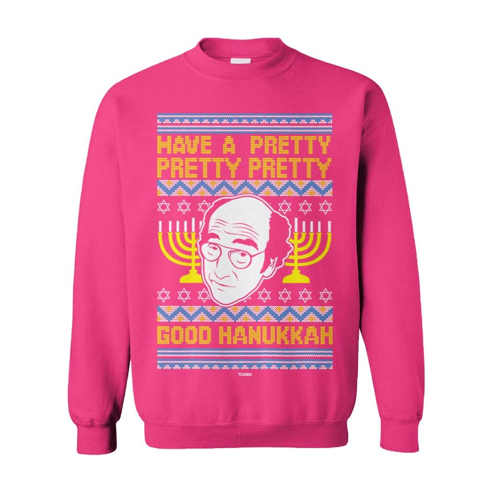 Tcombo Have A Pretty Good Hanukkah Unisex Crewneck Sweatshirt (Pink, Medium)
