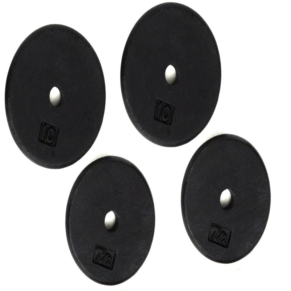 Ader Standard 1" Hole Cast Iron Weight Plate-Black (35)