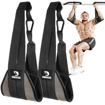DMoose Ab Straps for Abdominal Muscle Building, Arm Support for Ab Workout, Hanging Ab Straps for Pull Up Bar Attachment, Ab Exercise Gym pullup Equipment for Men Women