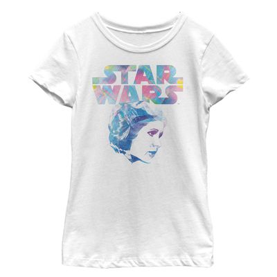 STAR WARS Girl's Modern Princess Leia Profile T-Shirt - White - Medium