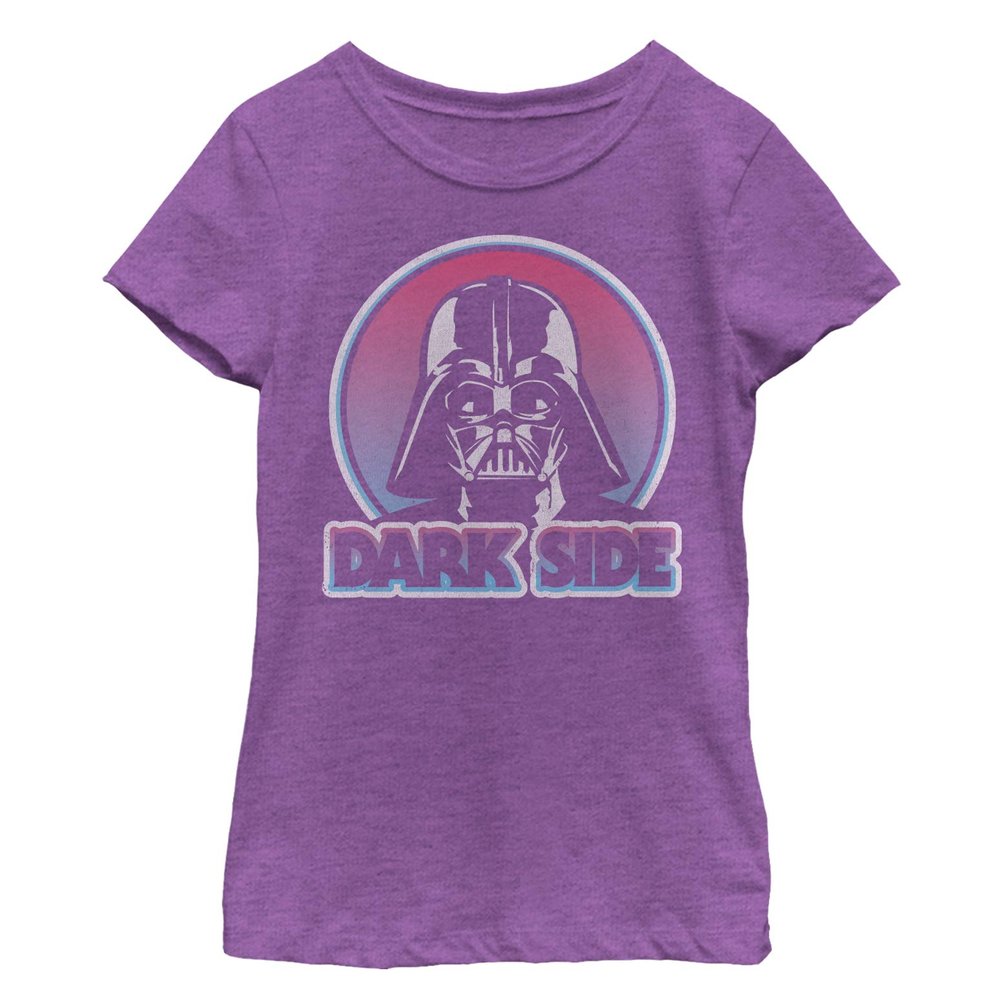 Star Wars Vader CIR Side Girls Short Sleeve Tee Shirt, Purple Berry, Small