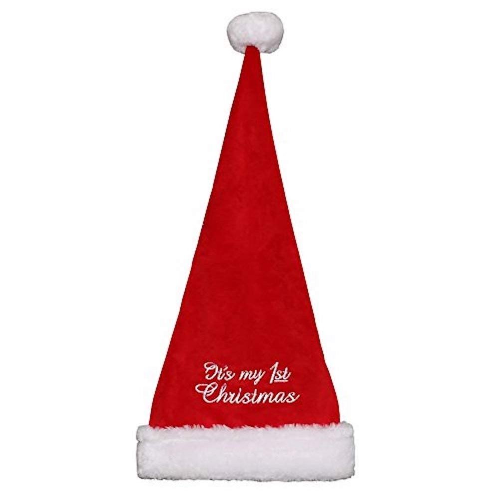 Newborn Infant Santa Hat Babys 1st Christmas Red White 0-6 Months