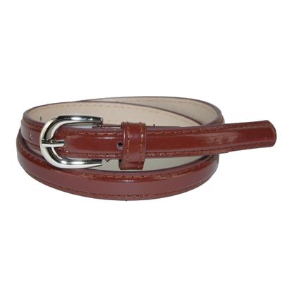CTM Kid's 1/2 Inch Skinny Dress Belt, Small, Brown