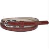 CTM Kid's 1/2 Inch Skinny Dress Belt, Small, Brown view 3
