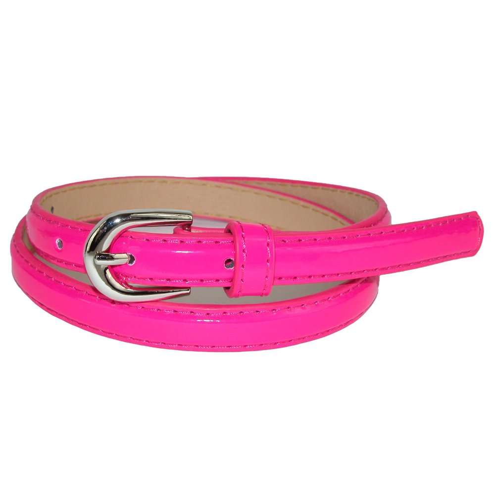 CTM Kid's 1/2 Inch Skinny Dress Belt, Small, Dark Pink