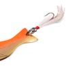 AL's Goldfish Lure Company Saltwater Series Goldfish Fishing Spoons with Hackle Feather and #3/0 VMC J Hook. 3/4 oz. - 4" Overall Length, Gold Orange view 4