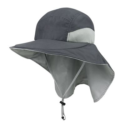 Juniper Microfiber Wide Brim Flap Cap Charcoal