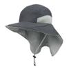 Juniper Microfiber Wide Brim Flap Cap Charcoal view 1