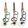 Horse Fare Products Nylon Halter, Break Away, Striped (Hunter/Tan, Oversize) view 1
