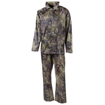 MFH Waterproof Top and Bottom Suit Set, All Weather Protection, Rainwear, Hood, Storage Bag Included -
