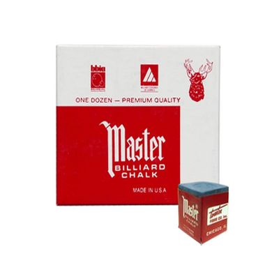 Master Billiard Cue Chalk; 12 Pieces Per Box (SKY BLUE)