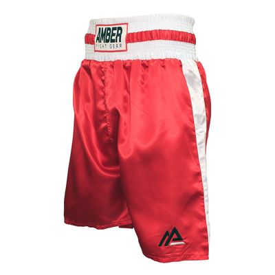 Champion Pro Style Boxing Kickboxing Muay Thai MMA Training Shorts, Full-Length Trunks with Side Splits Lightweight & Durable for Gym & Fight Training, Red, Large