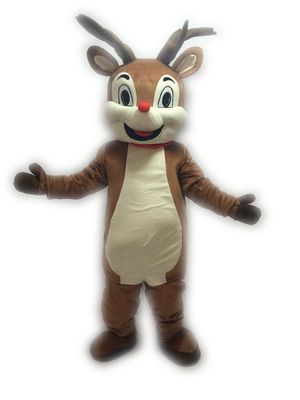 Cute Red Nose Rudolph Reindeer Mascot Costume christmas mascots rudolph costume adult
