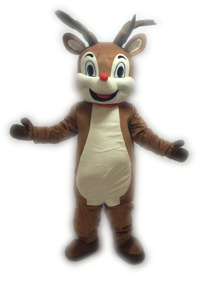 Cute Red Nose Rudolph Reindeer Mascot Costume christmas mascots rudolph costume adult