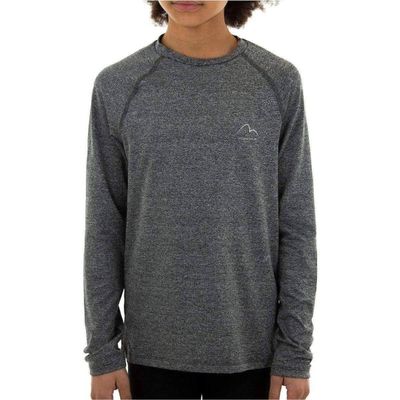 More Mile Train to Run Girls Long Sleeve Running Top - Grey-11-12 Years