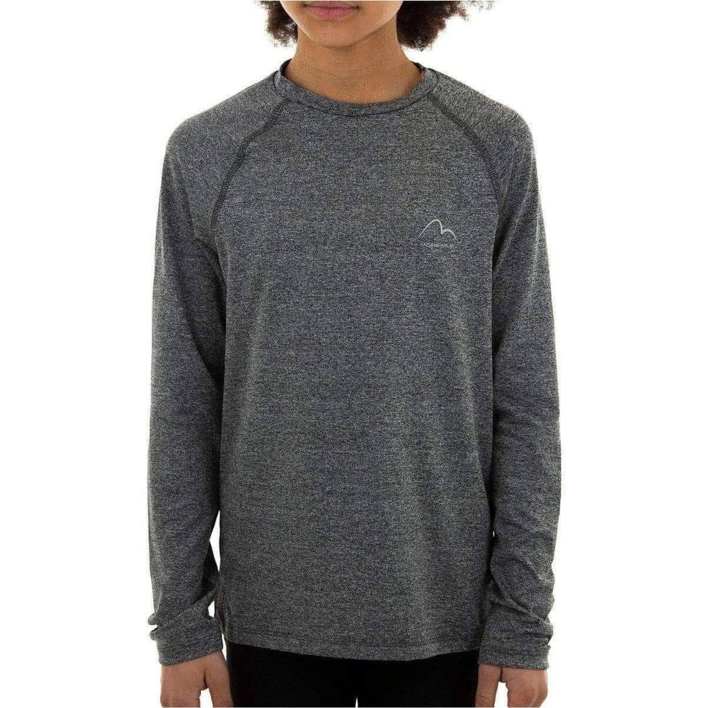 More Mile Train to Run Girls Long Sleeve Running Top - Grey-11-12 Years