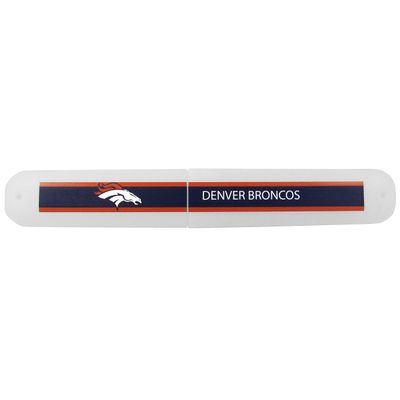 NFL Denver Broncos Unisex Siskiyou Sportstravel Toothbrush Case, White, Standard