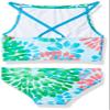 Kanu Surf Girls' Big Daisy Halter Tankini Beach Sport 2-Piece Swimsuit, Blue, 14 view 2