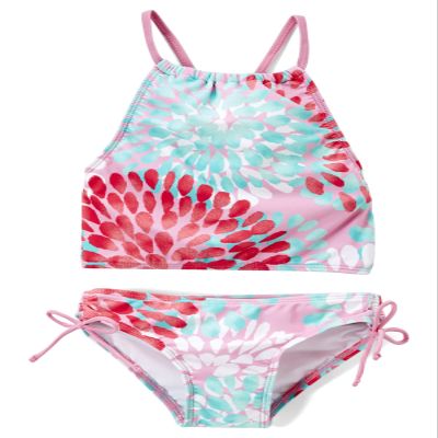 Kanu Surf Girls' Little Daisy Halter Tankini Beach Sport 2-Piece Swimsuit, Pink, 5