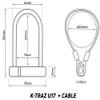Zefal 4947B K-Traz U17 & Cable Extension U-Lock, Black, 115 x 230mm/120cm view 4