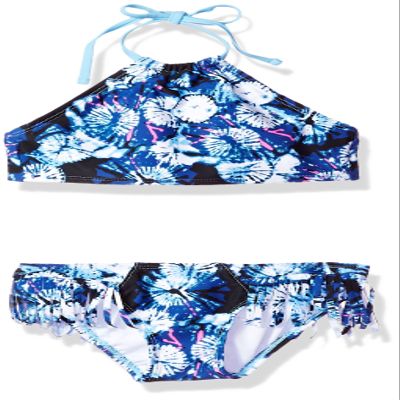 Kanu Surf Girls' Toddler Okana Halter Bikini Beach Sport 2-Piece Swimsuit, Blue, 3T