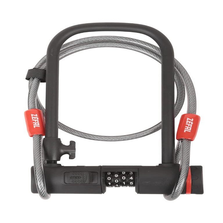 ZEFAL 4944C K-Traz U13 Code + Cable Lock U, Black, 115x230mm/120cm