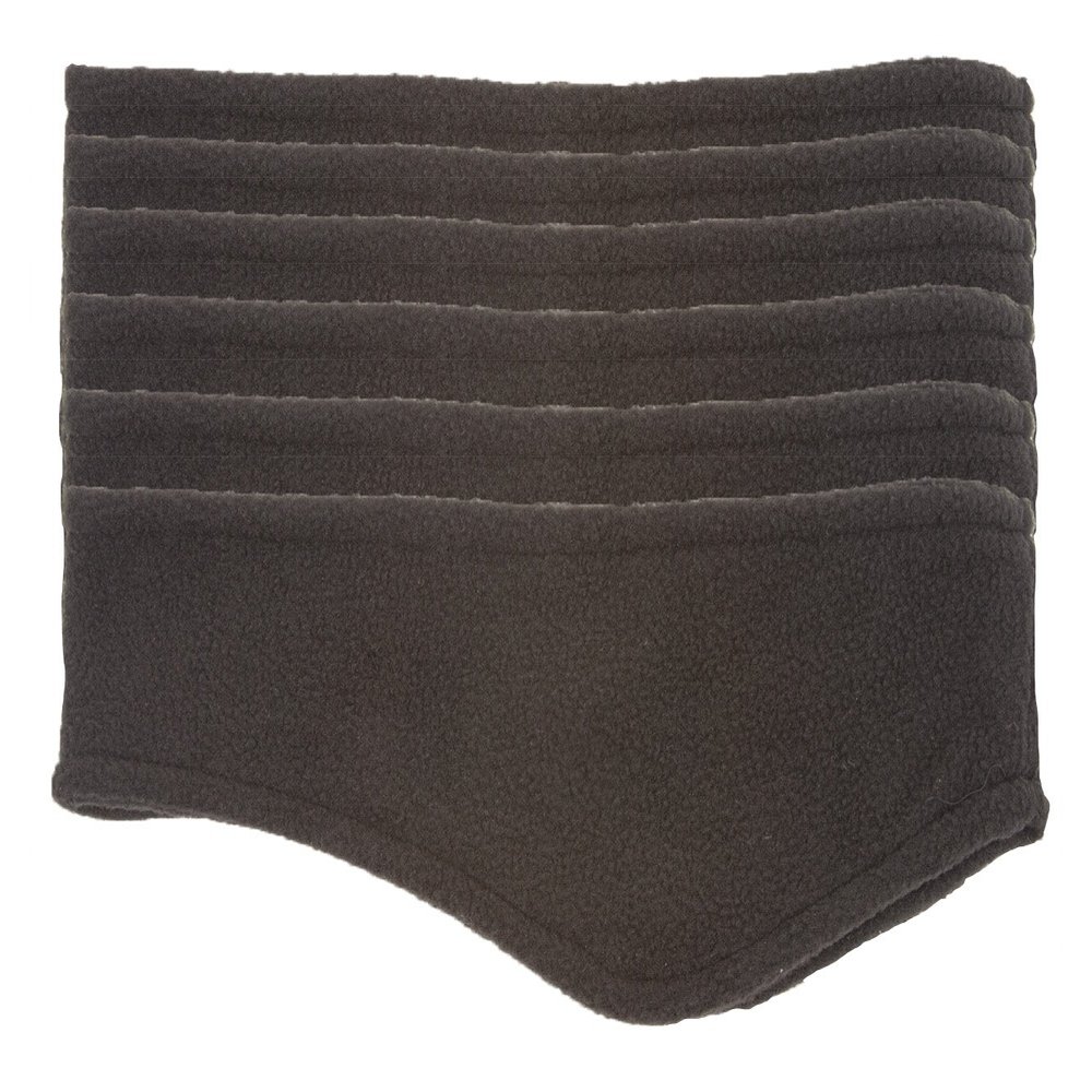 Men/Women Polar Fleece Head and Ear Warmer 6 pack, Black