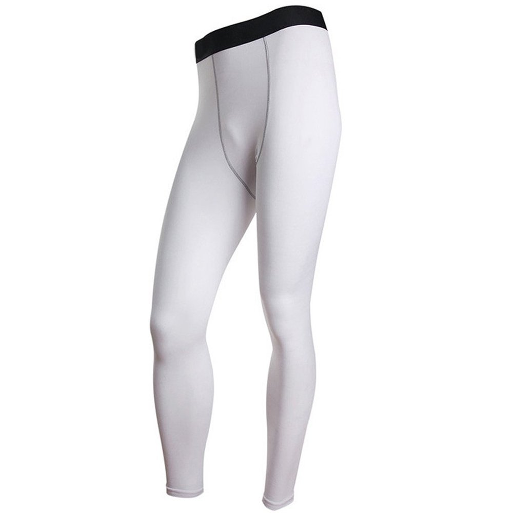 Guandoo Men's Compression Football Running Tights Stretch Sport Pants White