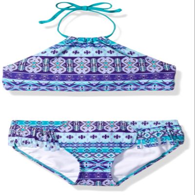 Kanu Surf Girls' Big Mahina Halter Bikini Beach Sport 2-Piece Swimsuit, Purple, 14