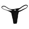 Jaxu Men's Micro Thong Drawing String Mini Bikini Guys Underwear Narrow Pouch Male Shiny T-Back Lingerie Black L view 1