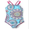 Kanu Surf Girls' Toddler Jasmine Halter Beach Sport 1-Piece Swimsuit, Aqua, 2T view 1